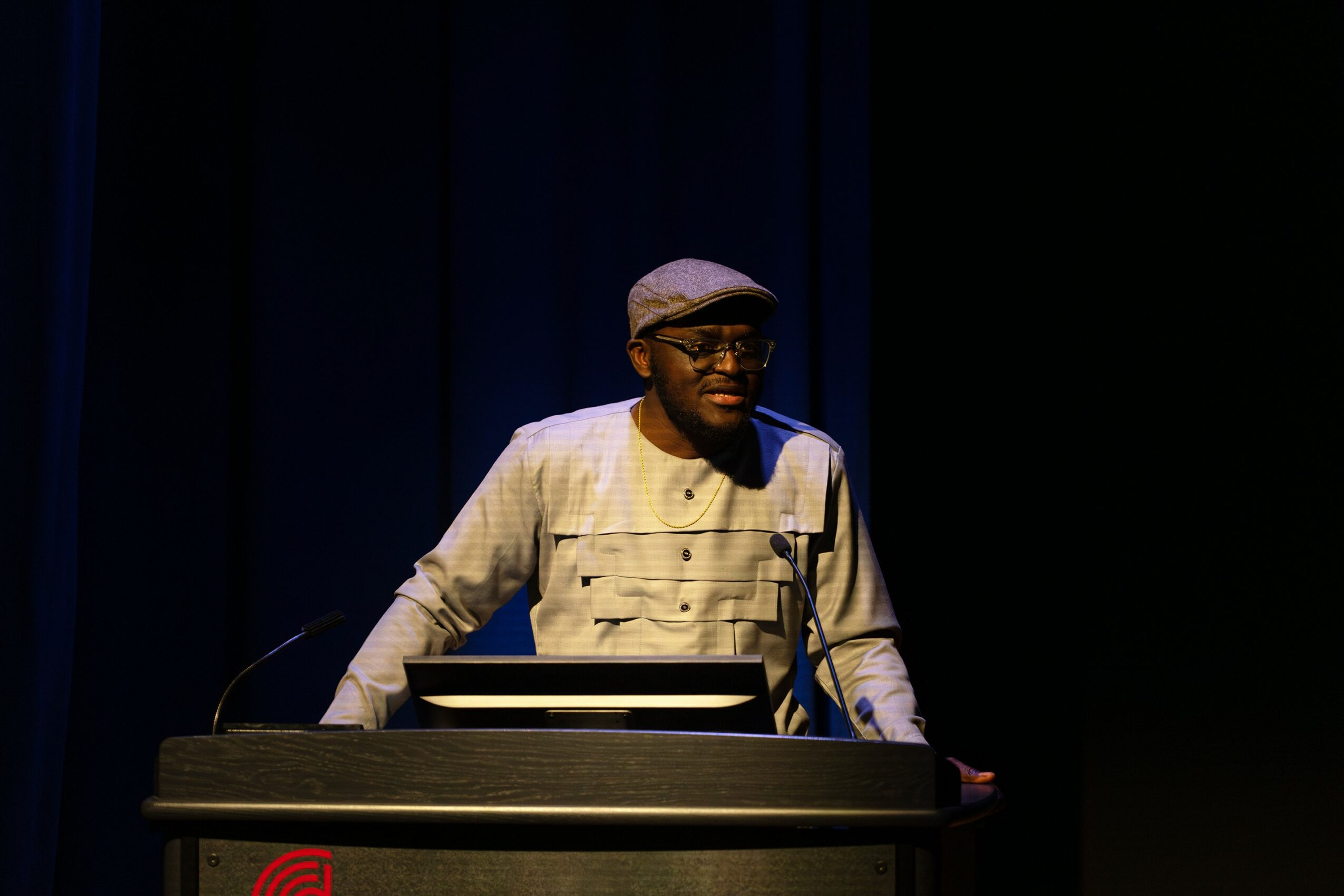 Director Kingsley Lims Nyarko speaking at the documentary screening event
