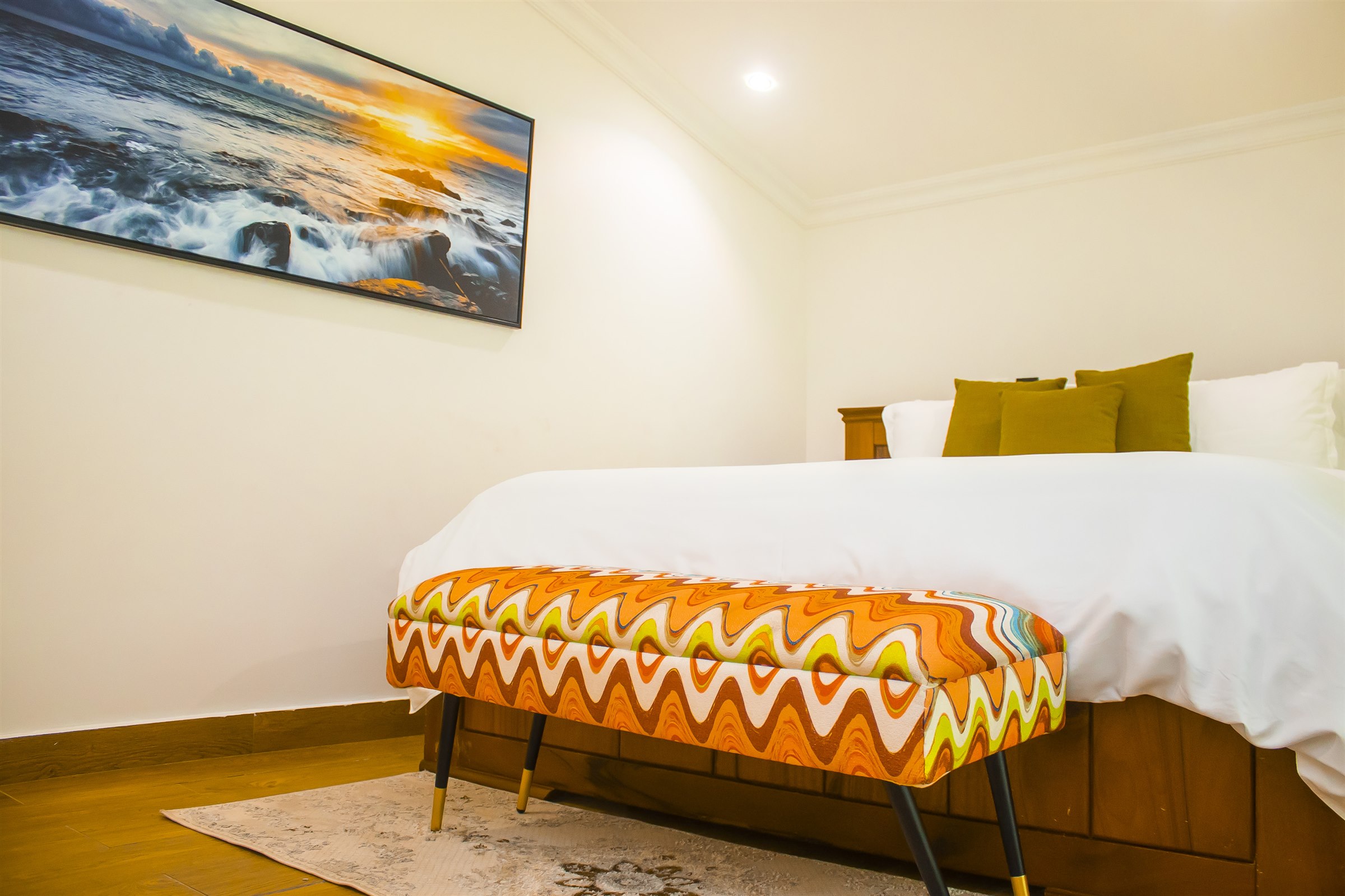 Finished bedroom interior